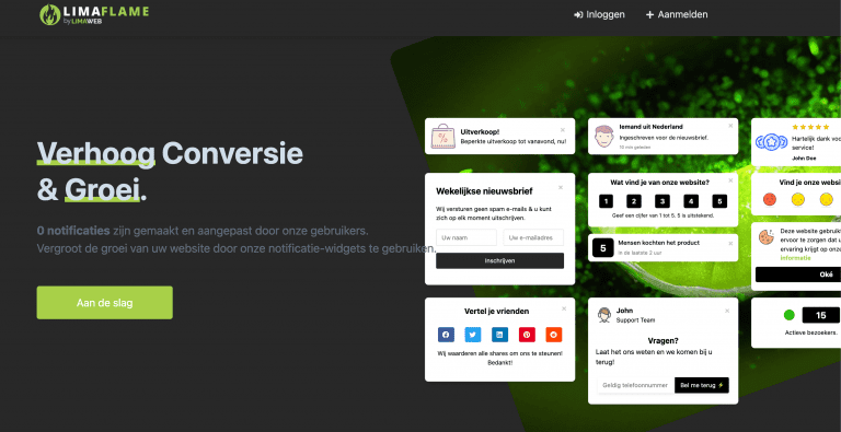 LimaFlame - Custom Notificaties - Verhoog Conversie